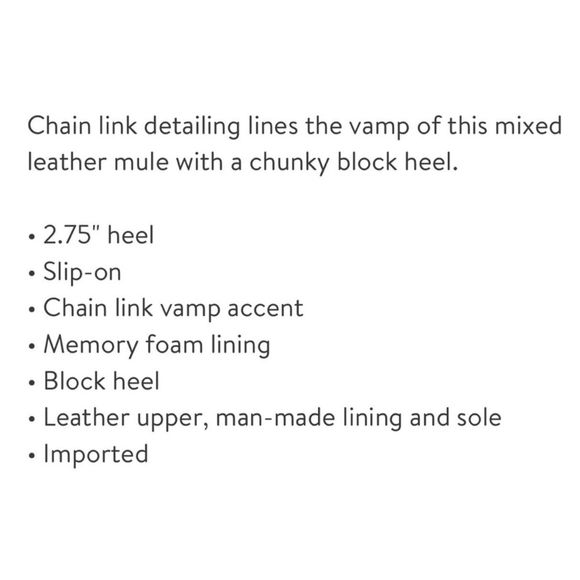 Donald Pliner Mule Womens Size 9 Tan Chained Slip On Leather Block Heel Shoes - Picture 11 of 11